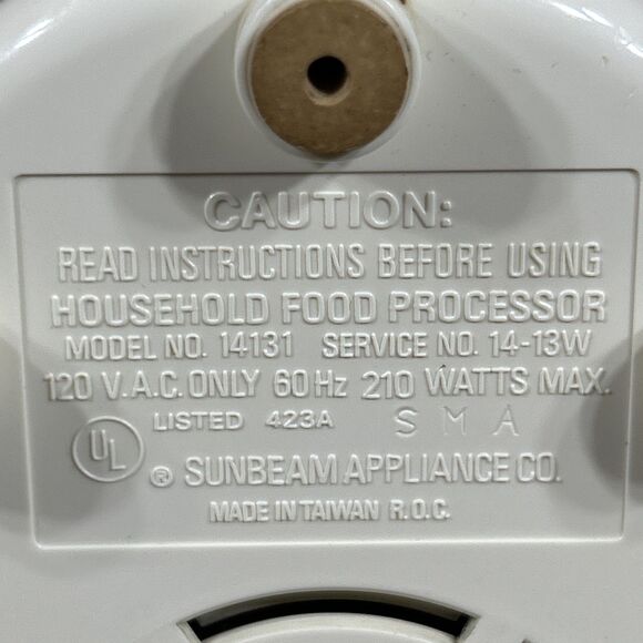 Sunbeam Oskar Jr. Chopper Plus Salad Food Processor Chopper Base Only Tested - Picture 9 of 9